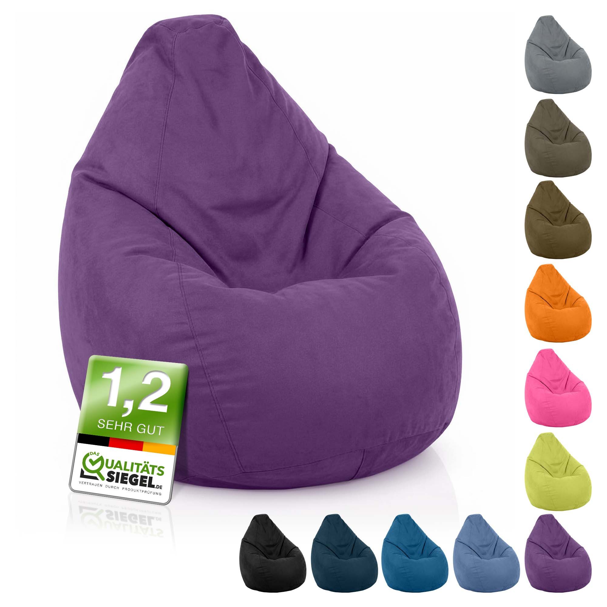 Green Bean Sitzsack Kinder Sitzsack Drop 60x60x90cm (mit Rückenlehne 60x60x90cm - Indoor Sitzkissen 220L EPS-Perlen Füllung, Kuschelig Waschbar), Bean Bag Bodenkissen Lounge Chair Sitzhocker Kindersitzsack