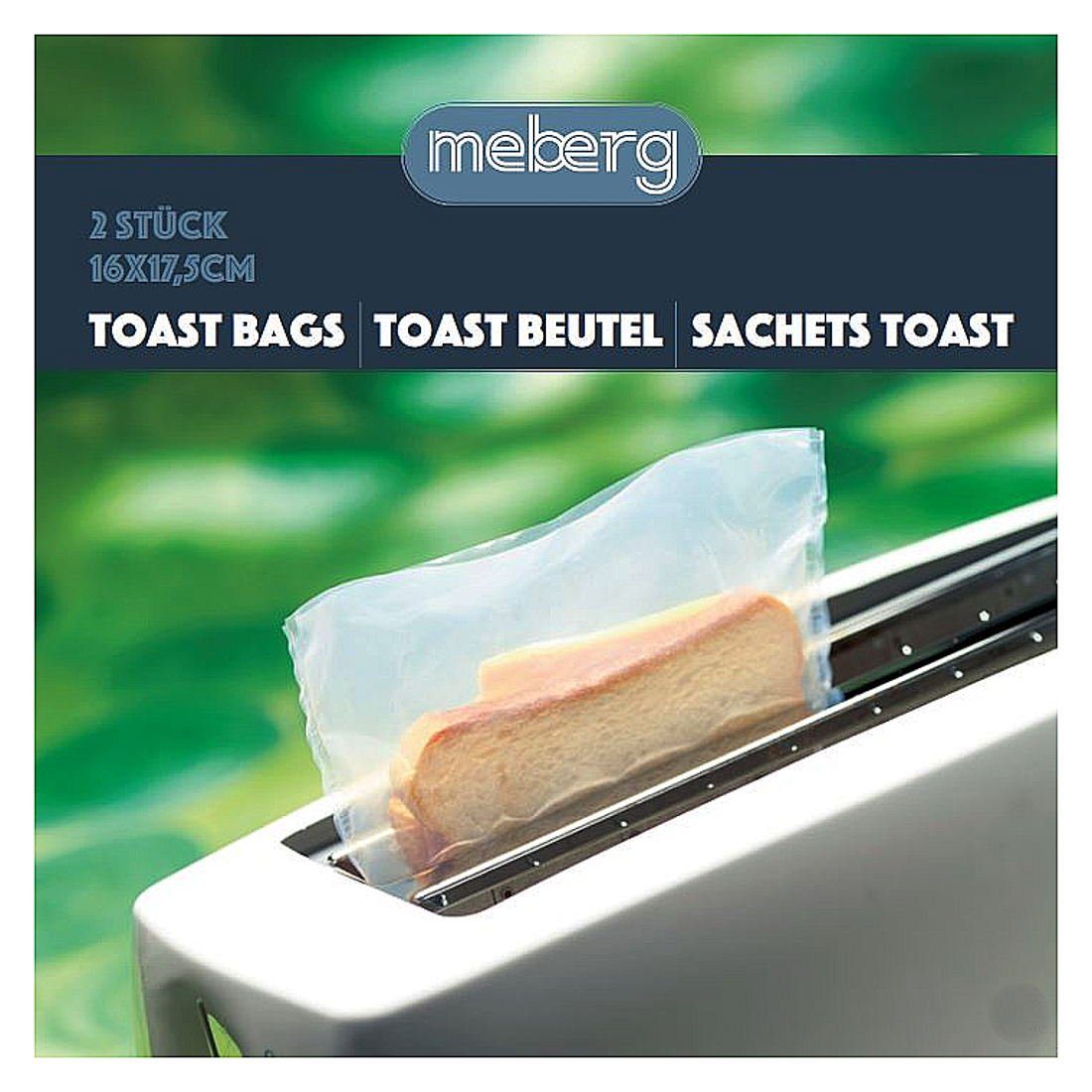 meberg Schutzfolie antihaftbeschichtet Toastertaschen Sandwich-Taschen Toasterbag, Toastbeutel 2 STK. 50x wiederverwendbar transparent