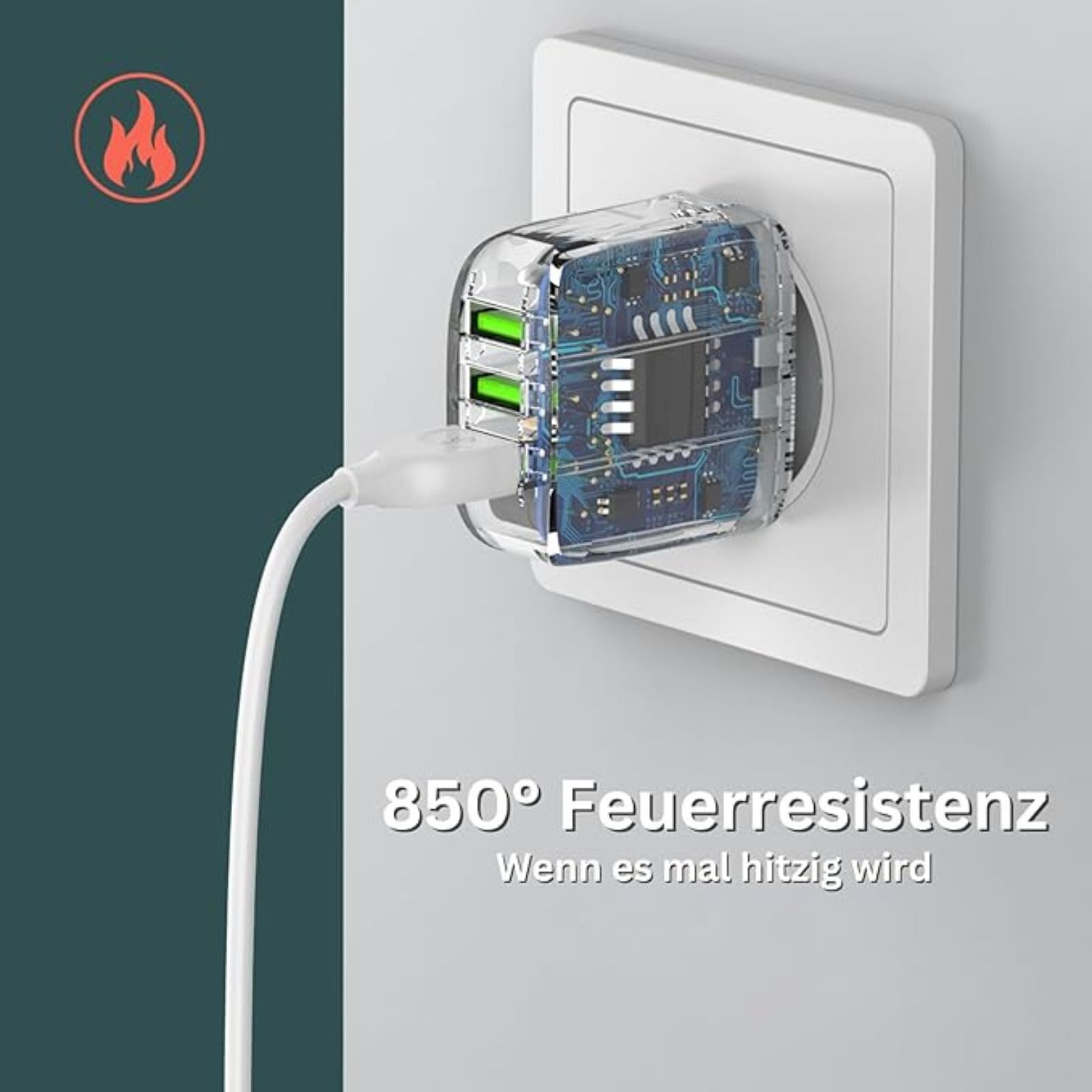 Coastech 17W Schnellladegerät für iPhone, Ipad, Galaxy, 3x USB-A Port USB-Ladegerät