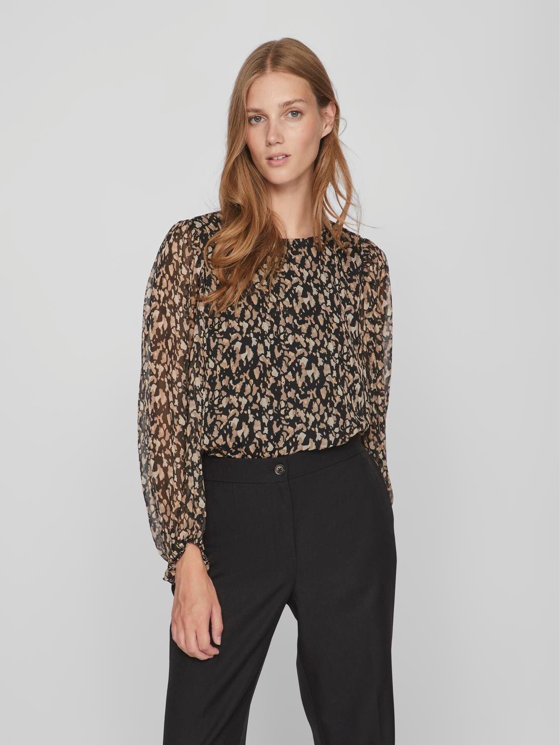 Vila Blusenshirt mit Durchsichtigen Ballonärmeln VIFALIA VIFALIA O-NECK L/S günstig online kaufen