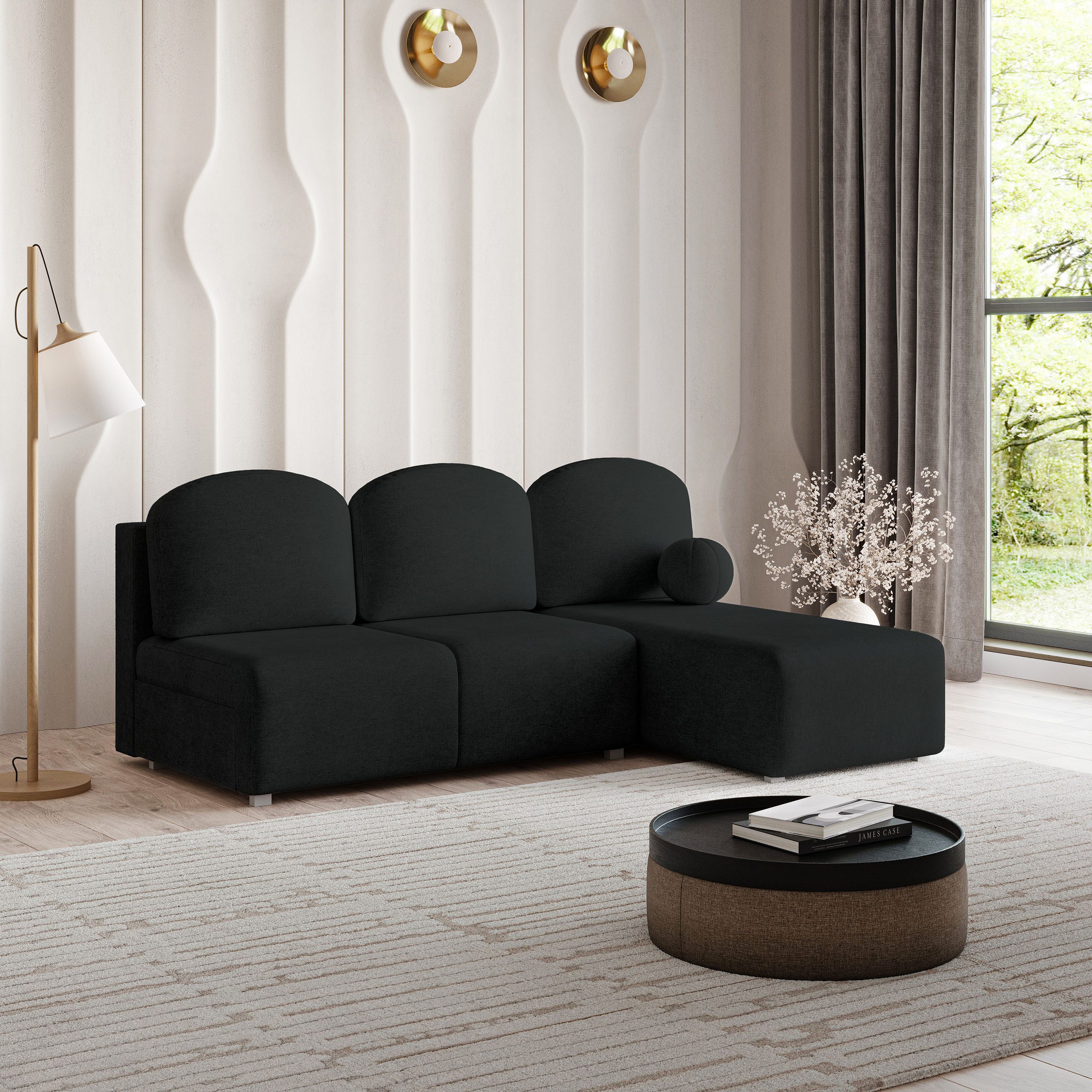 Masseno Ecksofa TRAMA mit Schlaffunktion L-Form, Sofa mit Bettkasten
