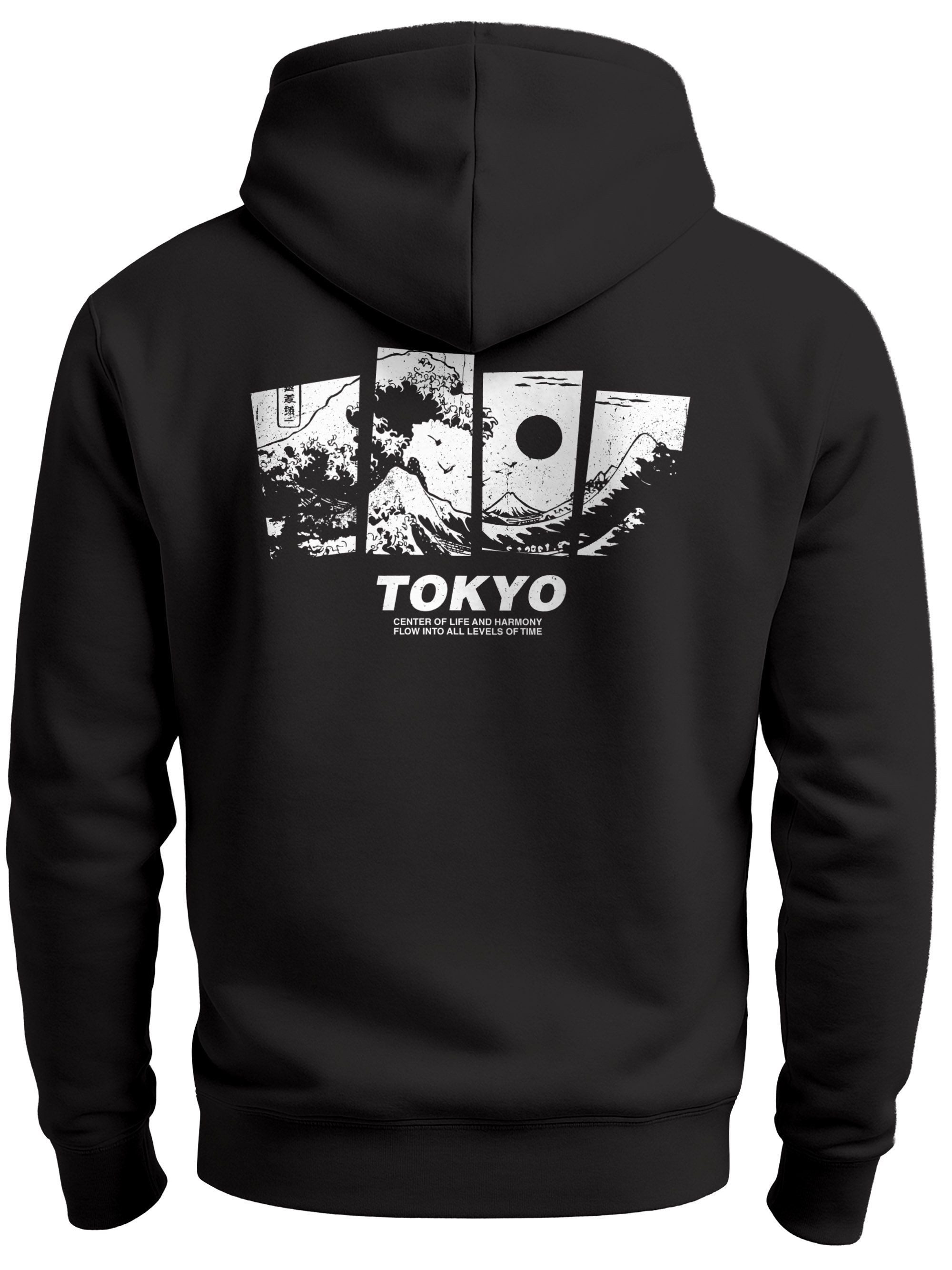 Hoodie Hoodie Backprint Herren Japan Tokyo Große Welle Kanagawa Japanische