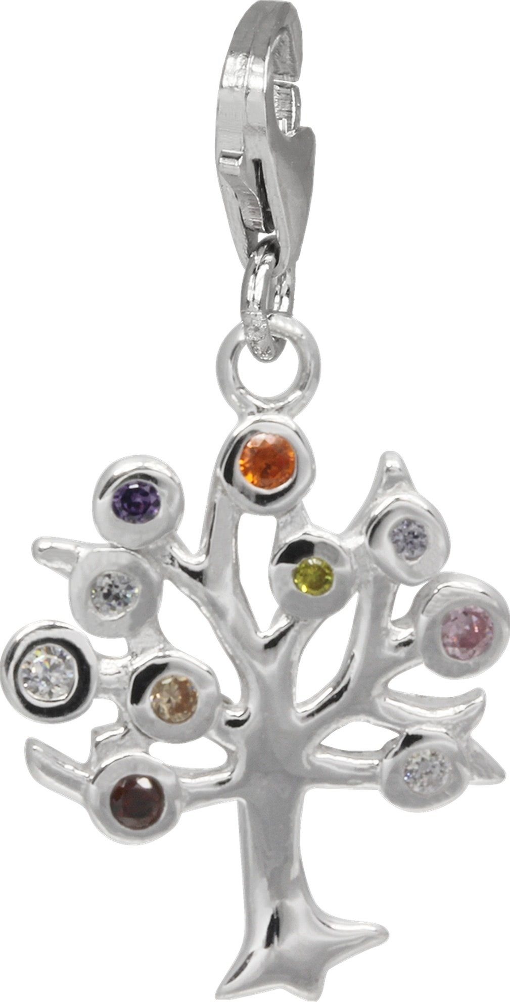 SilberDream Charm-Einhänger SilberDream Charm 925 Echt Silber Anhänger, Lebensbaum bunt Anhänger 925 Sterling Silber, silber