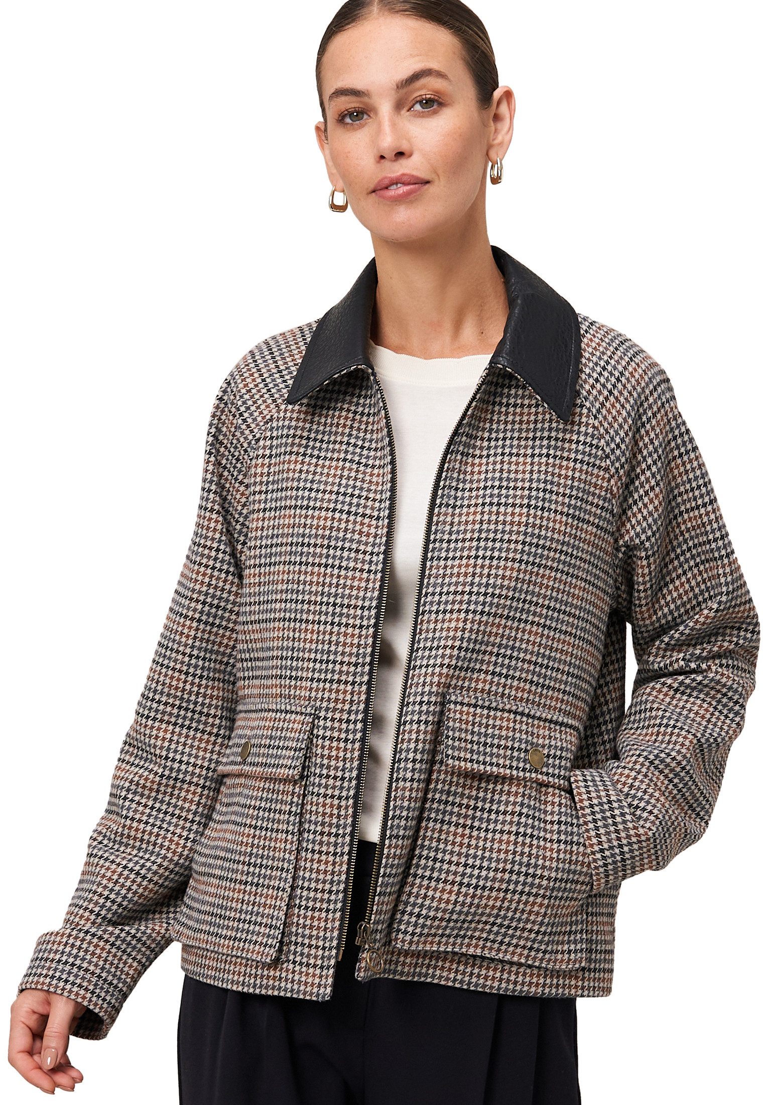 Zero Fieldjacket Damen Jacke kariert mit Klappentaschen günstig online kaufen