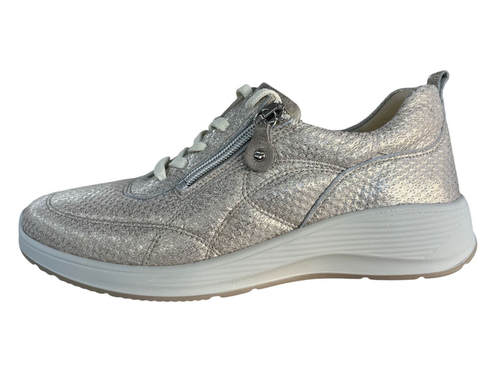 Waldläufer Damen Sneaker Kalea 698001-303-120 platin stein Sneaker