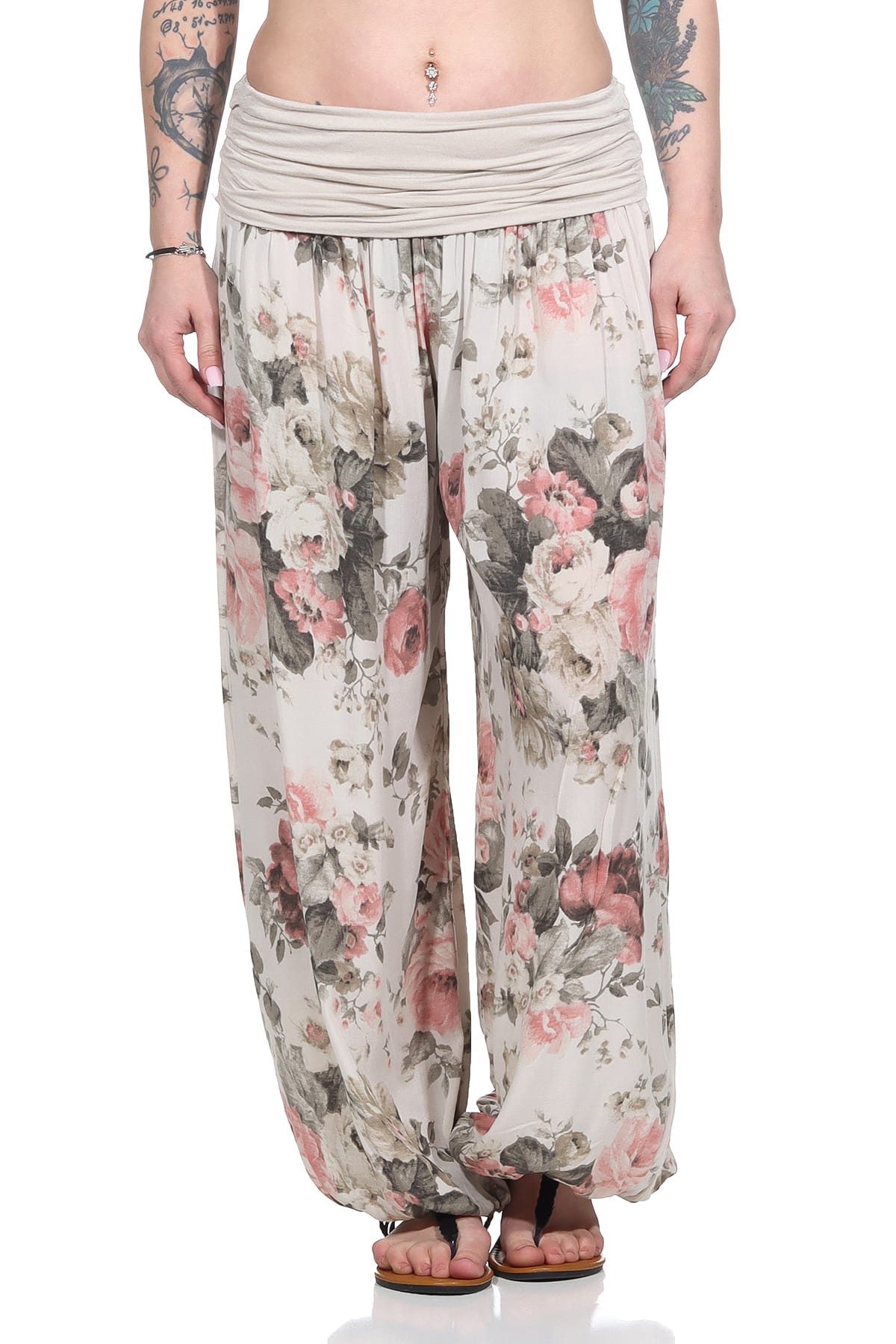 OriginalYou Haremshose Sommerhosen luftige Flatterhose für Damen leichte Pumphosen BOHO bequemer Bauchbund, hautfreundliches Material, weites Bein