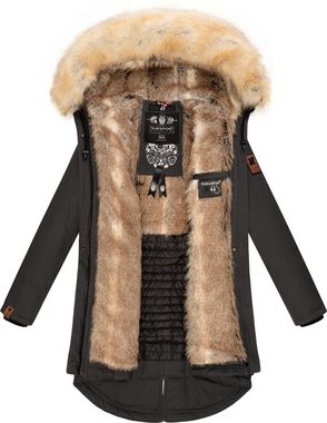 Navahoo Wintermantel Bombii stylischer Damen Winterparka mit Kunstfell-Kapuze