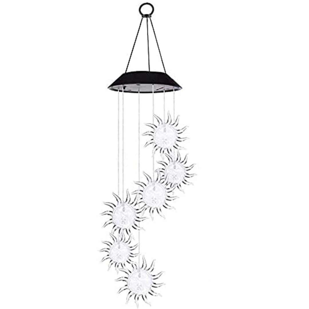 6 LED Solarleuchte Windspiel Licht Garten hängen Spinner Lampe Farbwechsel Dekor 