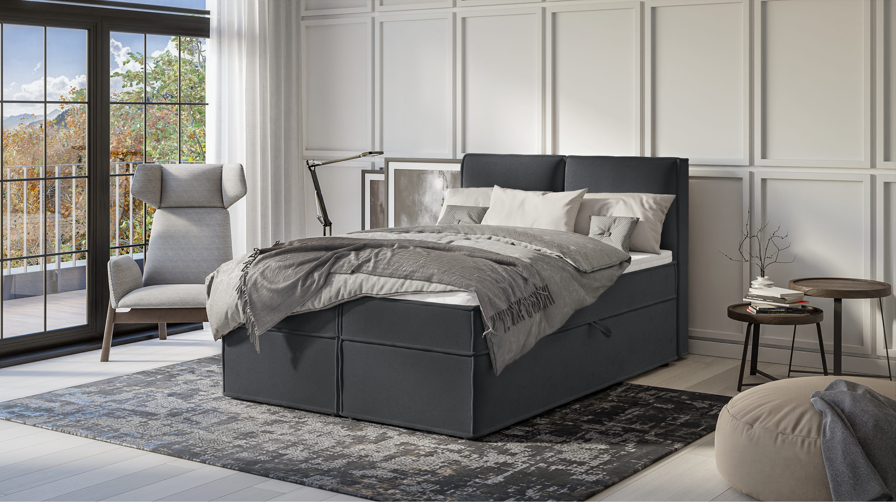 S-Style Möbel Boxspringbett Plaza mit Topper günstig online kaufen