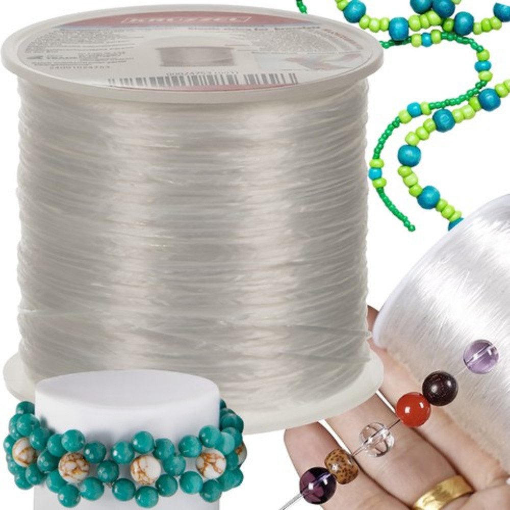 KRUZZEL Gummiband Armband Perlen, 40 m lang