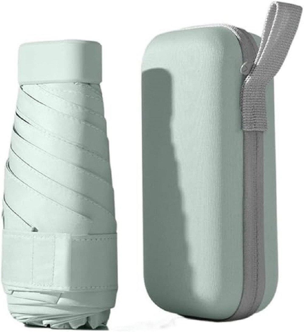 AURIVION Sonnenschirm Taschenregenschirm ultraleicht faltbar mit UV Schutz, Mini Regenschirm mit 6 Rippen für Reise & Alltag