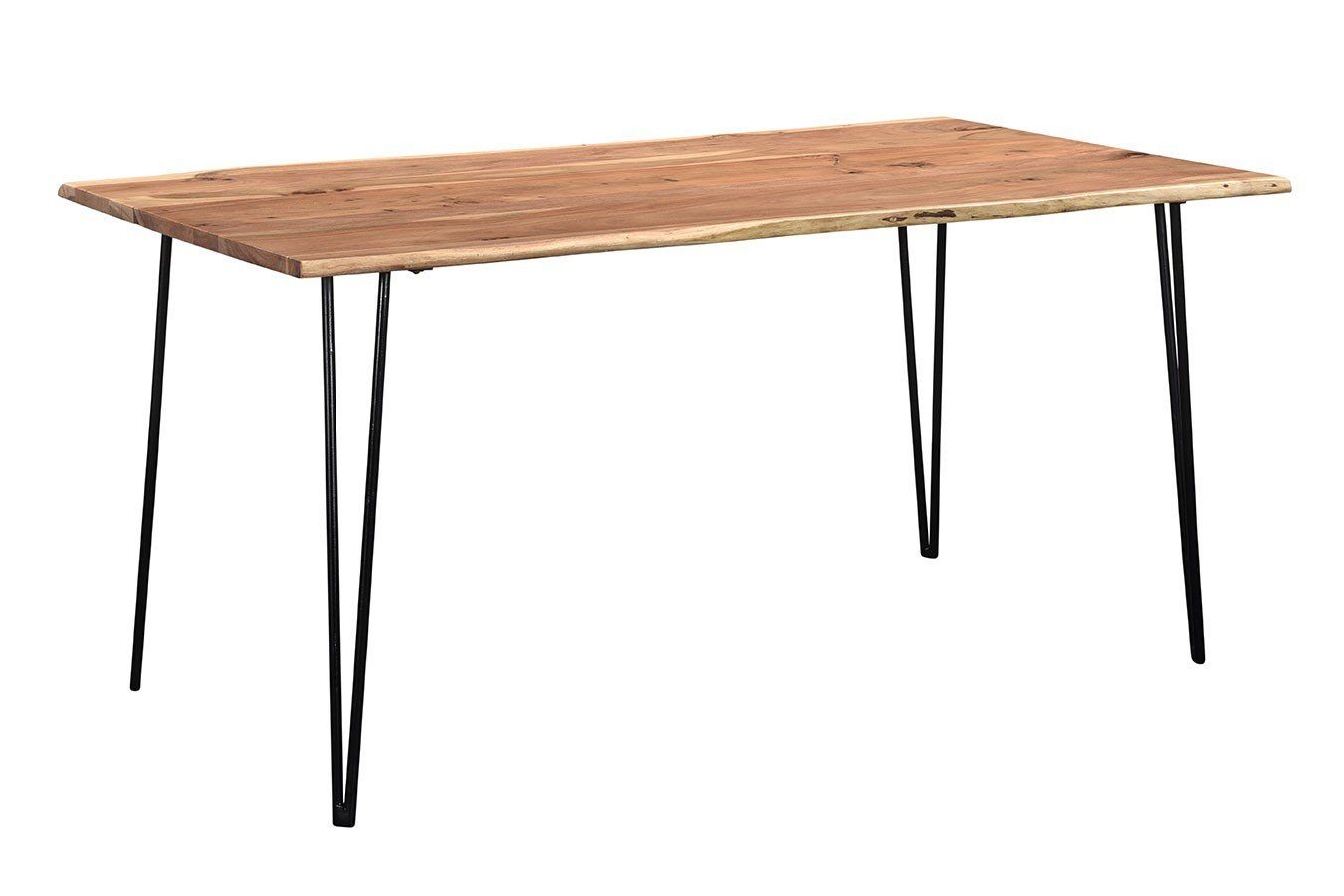 daslagerhaus living Sekretär Tisch FOUR Akazie mit Pinbeinen schwarz B 160 cm