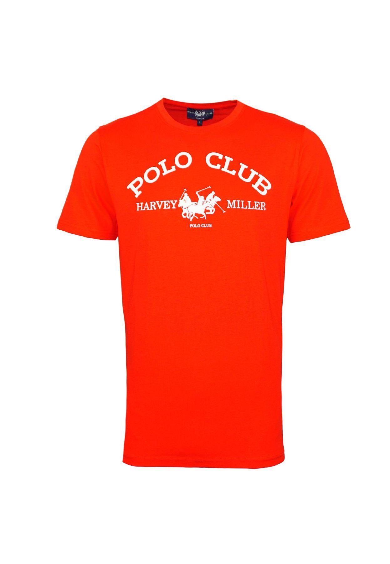 Shortsleeve Harvey (1-tlg) Polo Rundhals Club Miller HRM T-Shirt T-Shirt rot