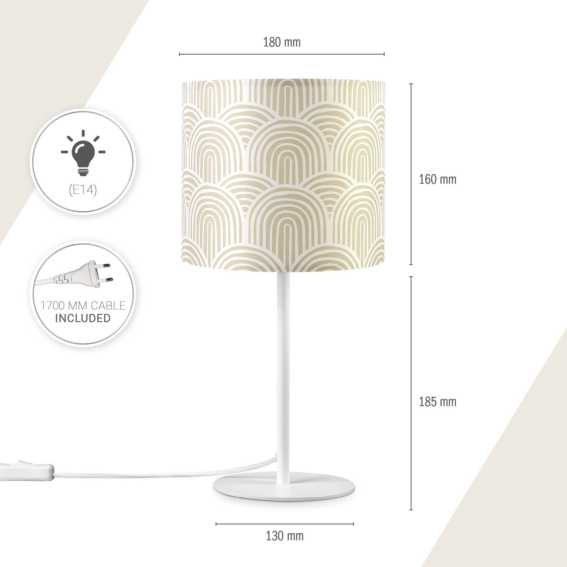 Paco Home Tischleuchte Luca Pillar, ohne Leuchtmittel, Mit Schirm Wohnzimmer Nacht Modern Uni E14