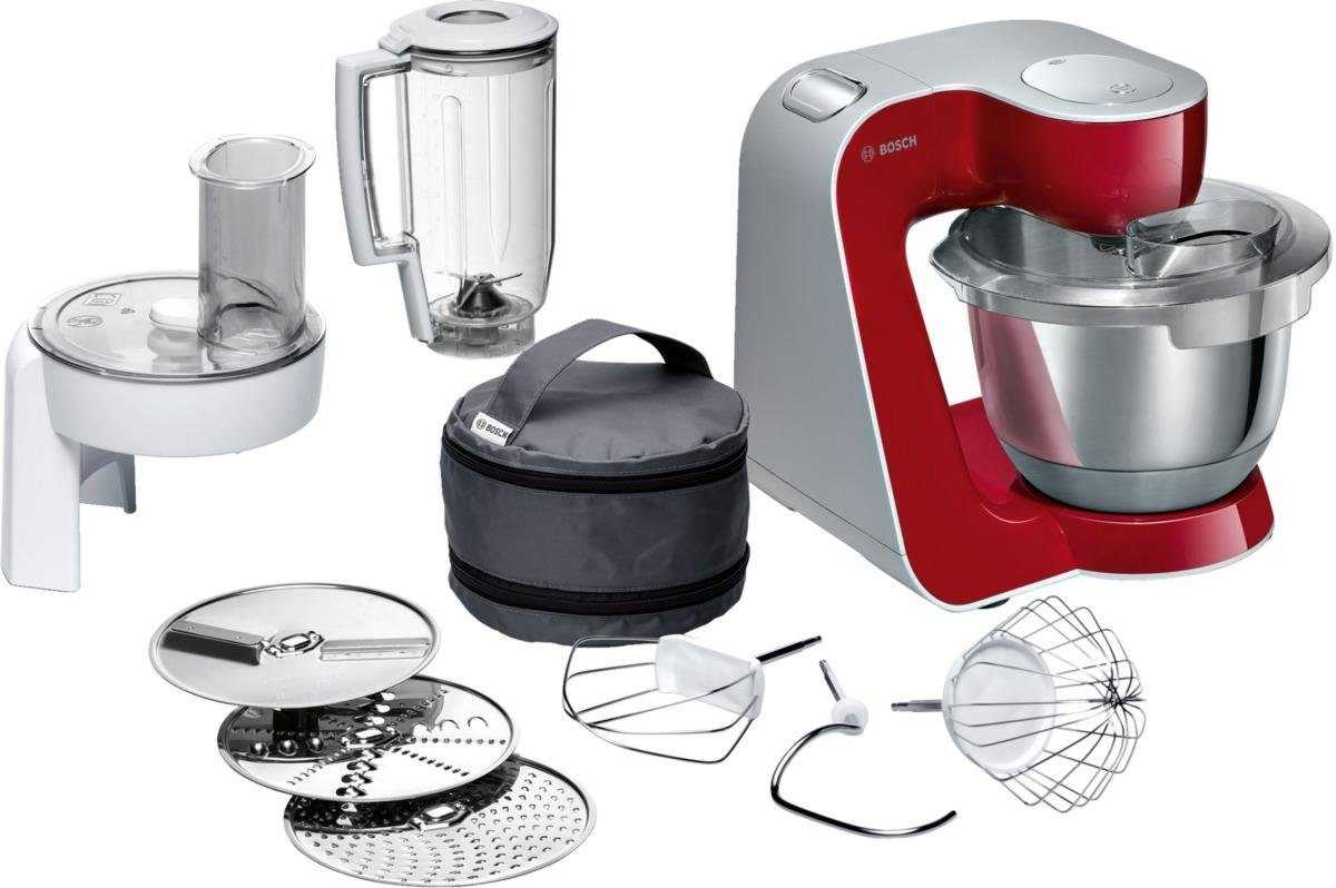 BOSCH Küchenmaschine MUM5 CreationLine MUM58720, 1000 W, 3 Scheiben, Schüssel, Knethaken/Rühr-/Silikonbesen, spülmaschinenfest