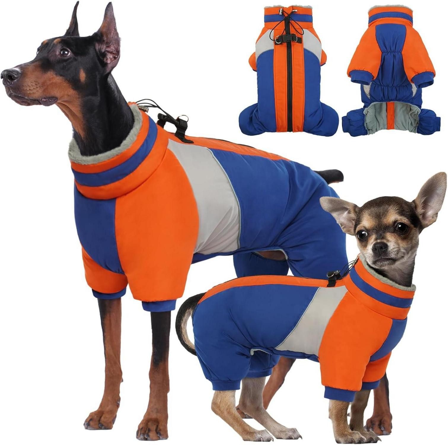 Schutzkragen Wasserdichter Hundemantel für kleine Hunde, Winter mit Geschirr XS