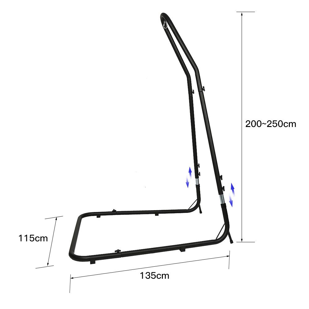 JEOBEST Hängemattengestell Hängesessel Gestell Outdoor, Verstellbares (200 - 250cm) Nur Gestell, Hängesitz Halterung, C Ständer, bis 120kg