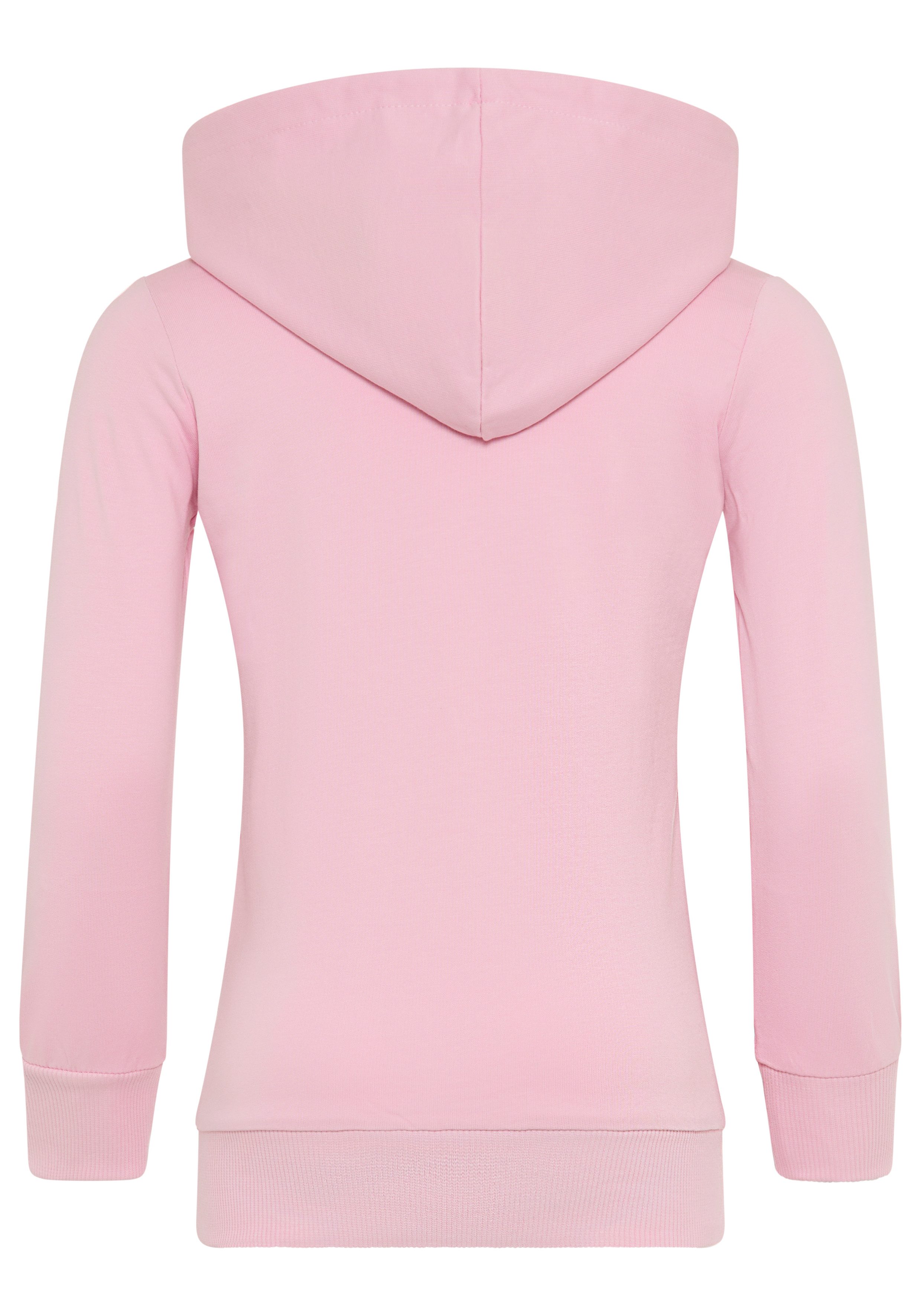 KIDSWORLD Kapuzensweatshirt, Longsweatshirt mit niedlichem Einhorn Langarm, Basic-Passform, bedruckt, mit Kapuze, aus Baumwolle