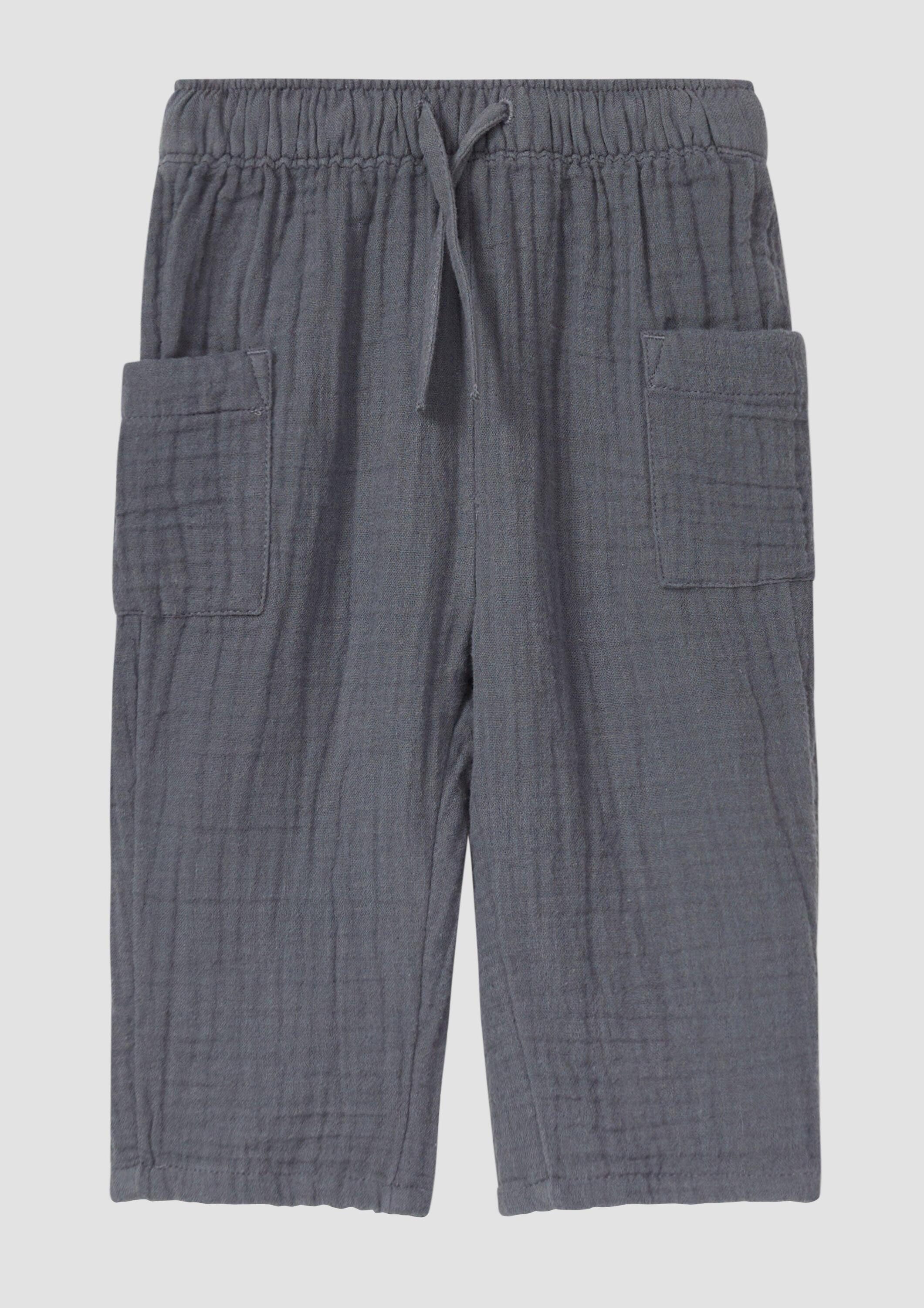 s.Oliver Chinos Hose Musselin-Hose aus Baumwolle mit Durchzugskordel