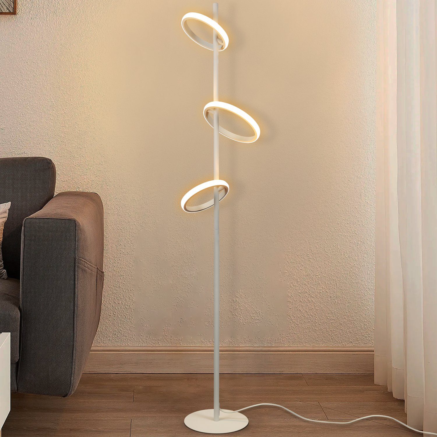 Stehlampe Leselampe 4 Watt LED Leuchte modern Aluminium Wohnzimmer Büro Lampe 