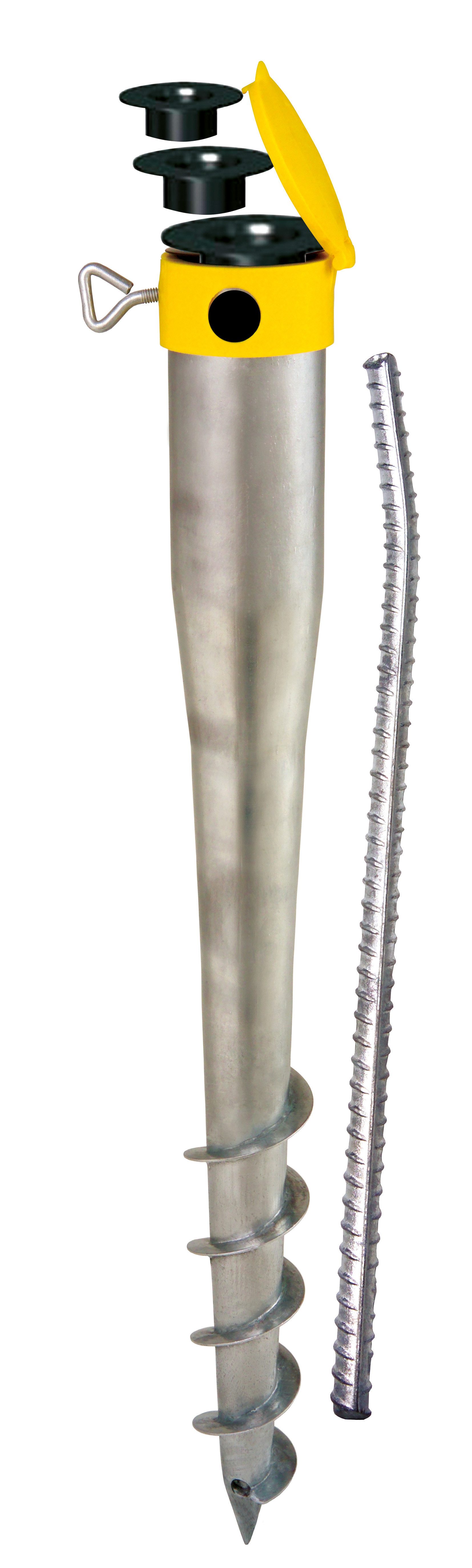 Krinner Schirmhalter Kompakt Allround Set Metall Sonnenschirmständer zum Eindrehen in Wiese, 1 tlg.
