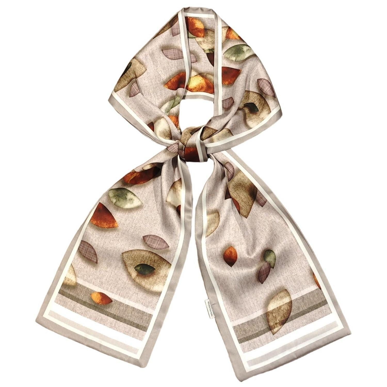 LuxusKollektion Seidenschal Seidenschal Blumen Herbst 150x16cm Beige Colorful