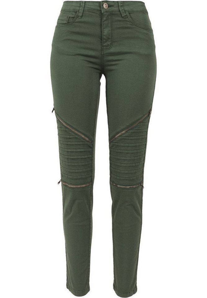 URBAN CLASSICS Skinny fit Jeans »Stretch Damen Bikerhose« mit Stretch › grün  - Onlineshop OTTO