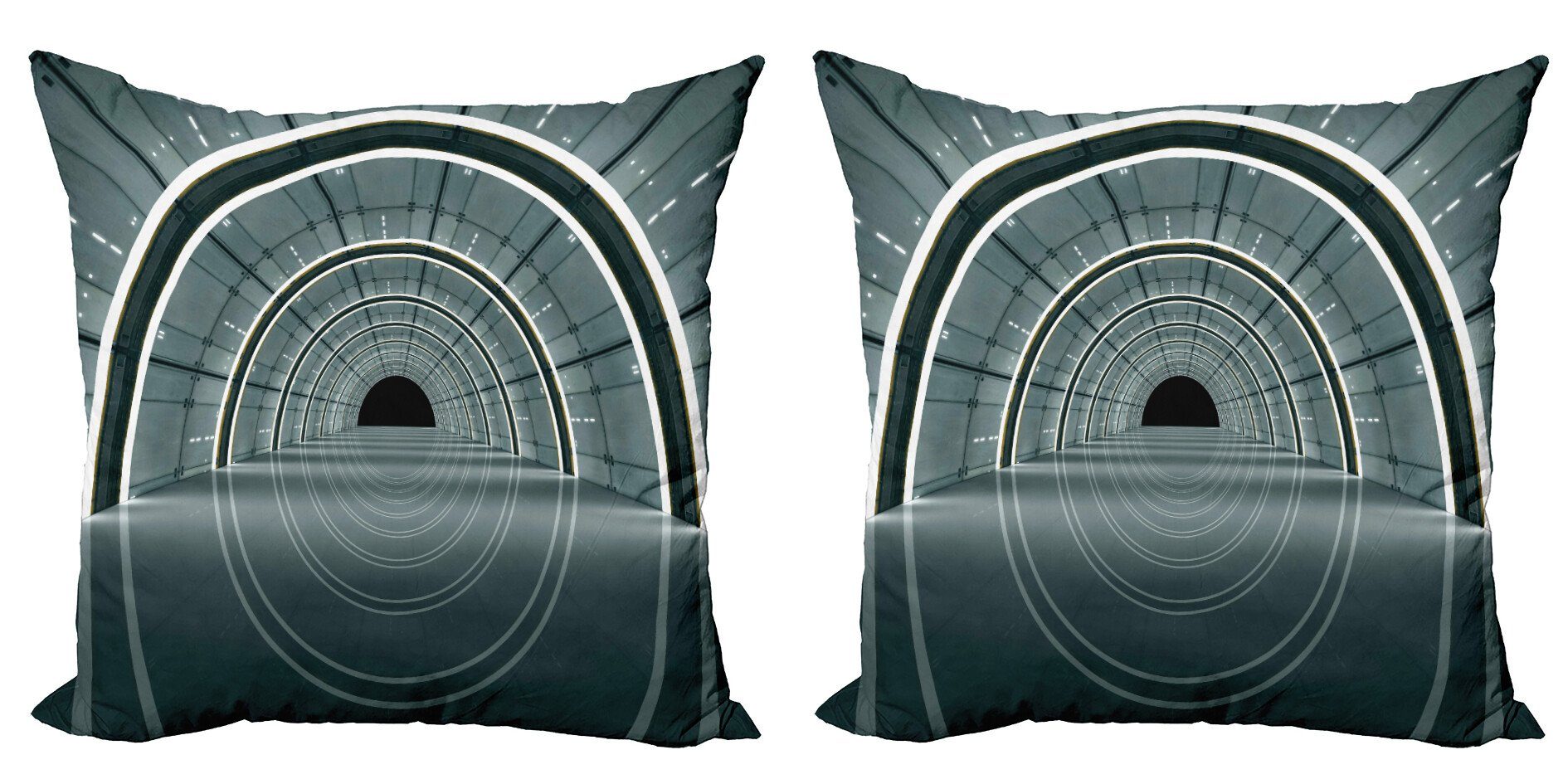 Kissenbezüge Modern Accent Doppelseitiger Digitaldruck, Abakuhaus (2 Stück), Weltraum Futuristic Interior