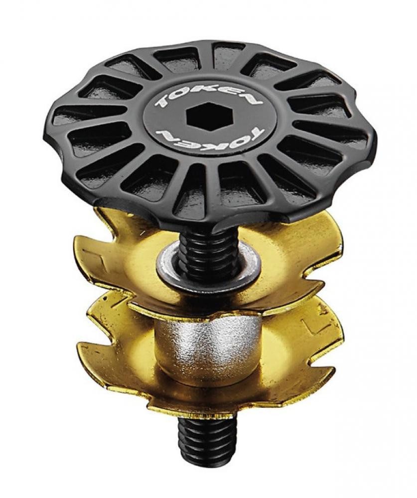 Token Fahrradlenker TOKEN A-Head Plug Arsenal Top Cap 1 1/8" schwarz, CNC mit Kralle