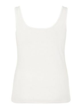 Vila Shirttop Langes Tank Top Plus Size Übergrößen Ärmelloses Basic VIJENNI 4617 in Weiß