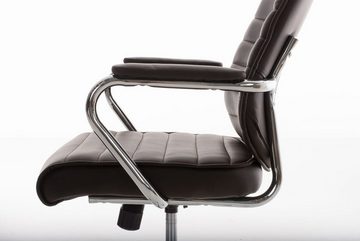 TPFLiving Bürostuhl Rocket V2 mit bequemer Rückenlehne - höhenverstellbar und 360° drehbar (Schreibtischstuhl, Drehstuhl, Chefsessel, Bürostuhl XXL), Gestell: Metall chrom - Sitz: Kunstleder braun