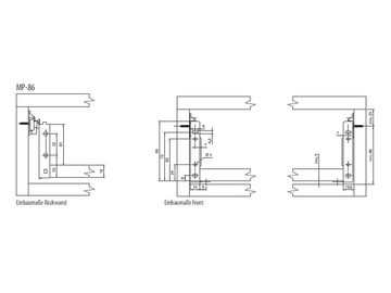 SO-TECH® Schubkasten Schubladensystem Metallbox Zargenhöhe 86 mm NL 270-550 mm cremeweiß