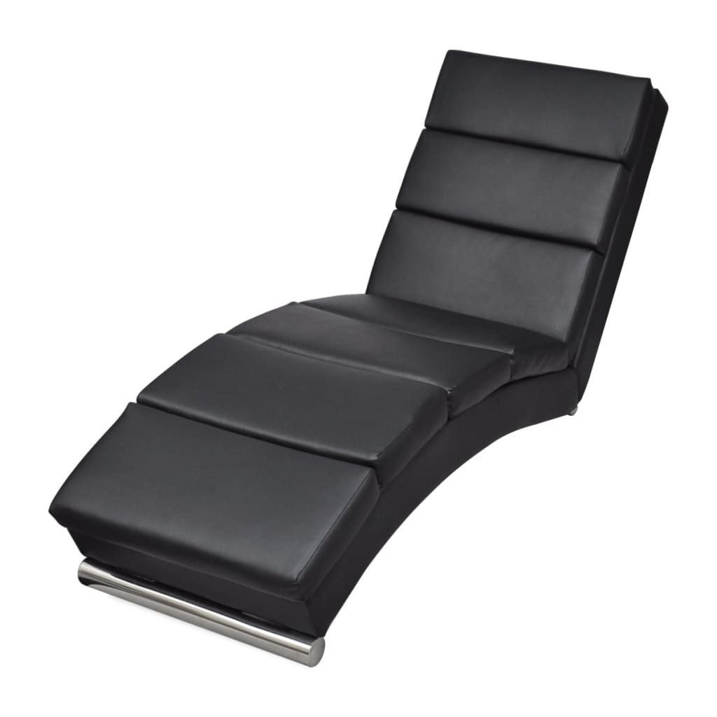 vidaXL Chaiselongue Chaiselongue Schwarz Kunstleder, 1 Teile