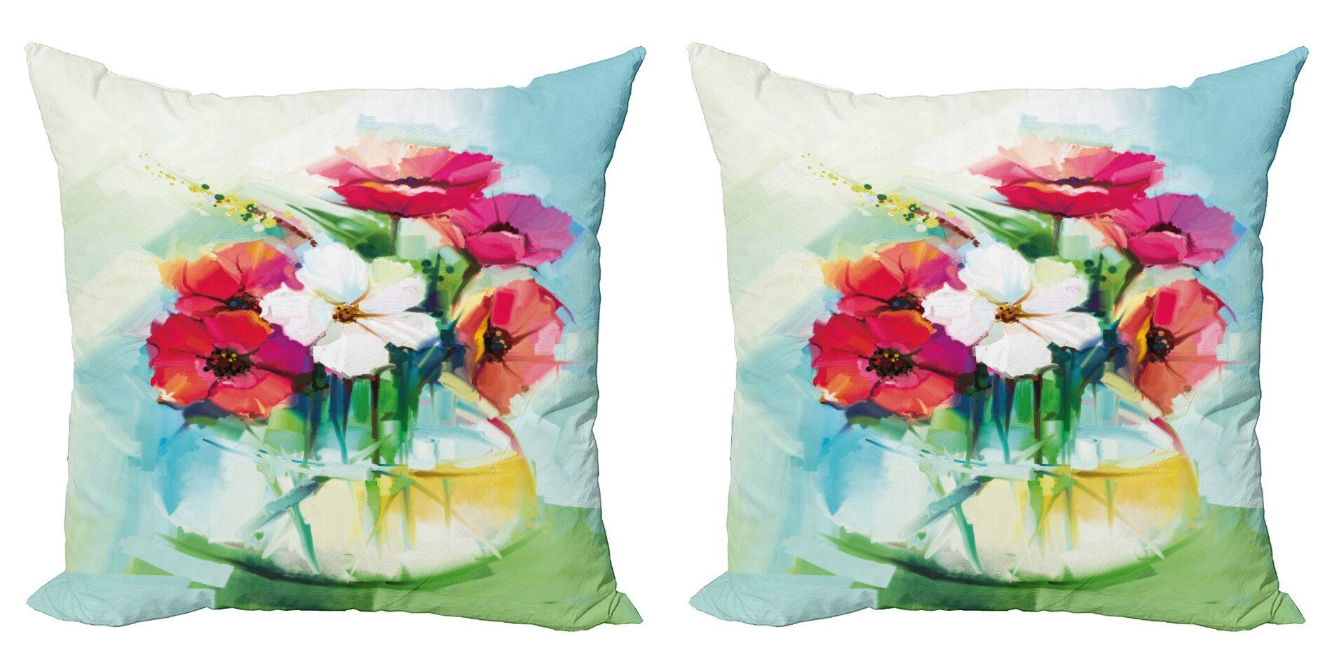 Doppelseitiger Digitaldruck, in Kunst einer Gerber Blumen Abakuhaus Accent (2 Kissenbezüge Stück), Modern Daisy Vase