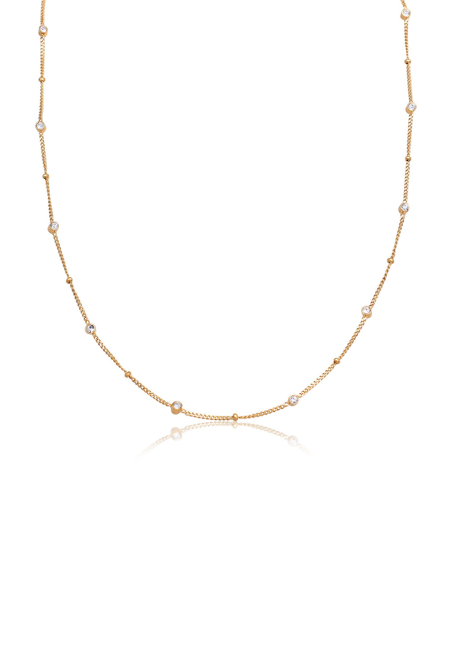 Elli Kette mit Anhänger Kugelkette Weiß 925 Sterling Silber, mit Kristallen günstig online kaufen