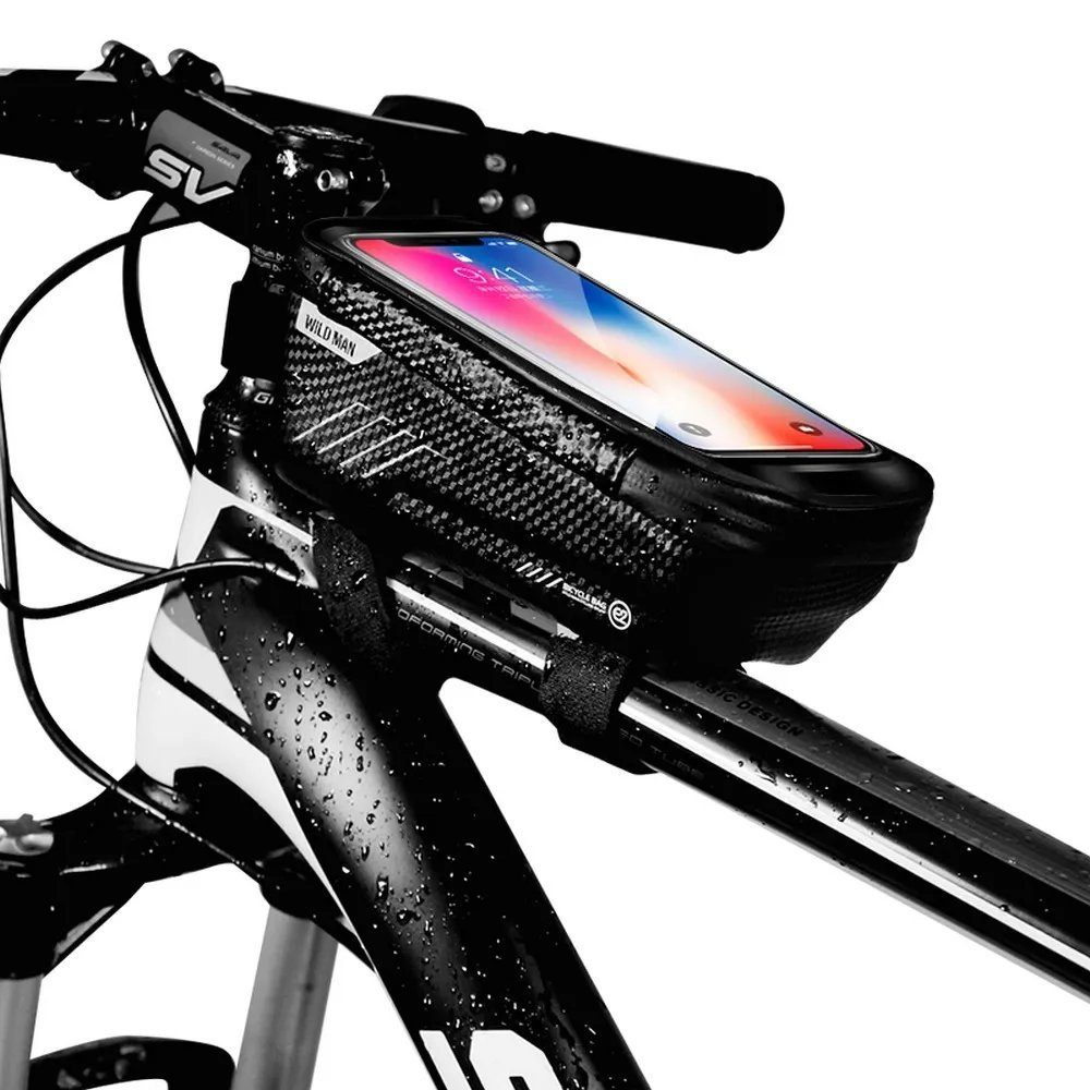 WILDMAN Handy-Rahmentasche 1L 4"-7" Fahrradhalter / Tasch Wasserdicht Handytasche