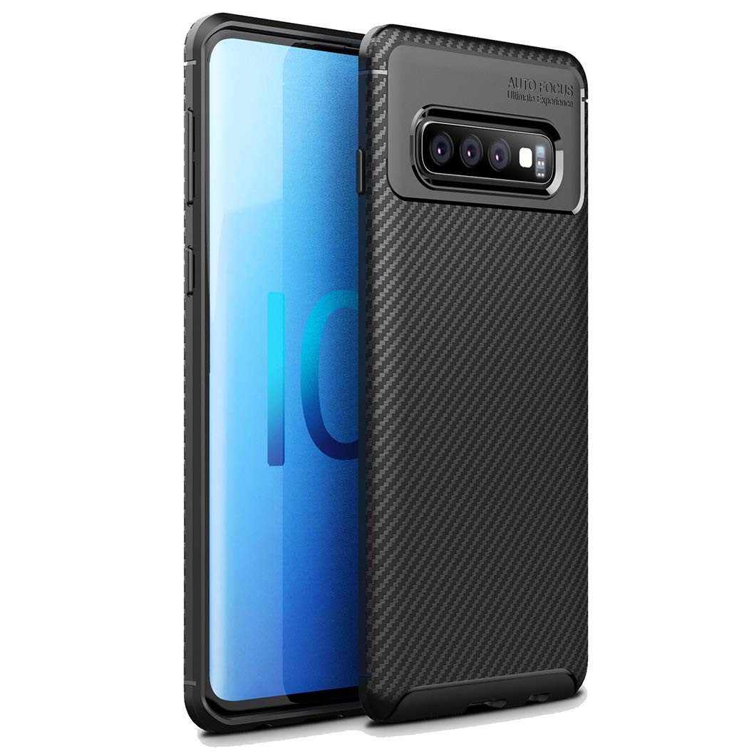 AVANA Handyhülle für Samsung Galaxy S10 / Plus / S10e Hülle Silikon Schutzhülle Case, Slim Cover, Bumper, Carbon Optik