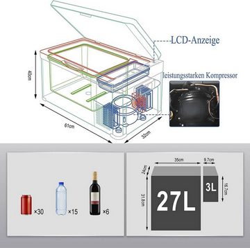 Woltu Thermobehälter, Kompressor Kühlbox Warmhaltebox 30 L, Auto & Camping