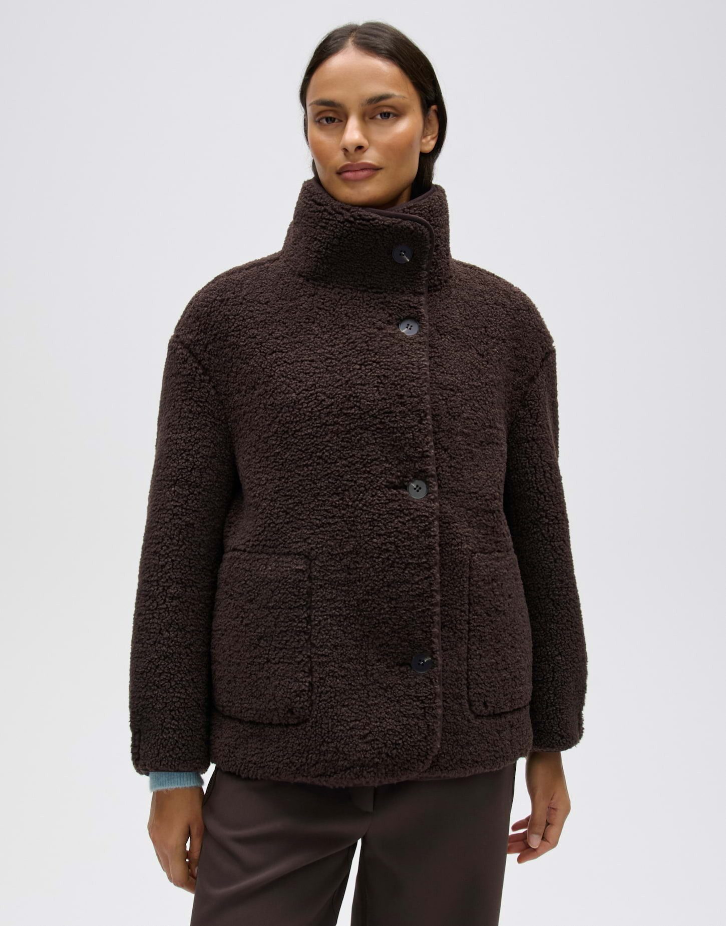 OPUS Winterjacke Haella aus weichem Teddyplüsch Lockere Passform für stilvolle und bequeme Alltagslooks