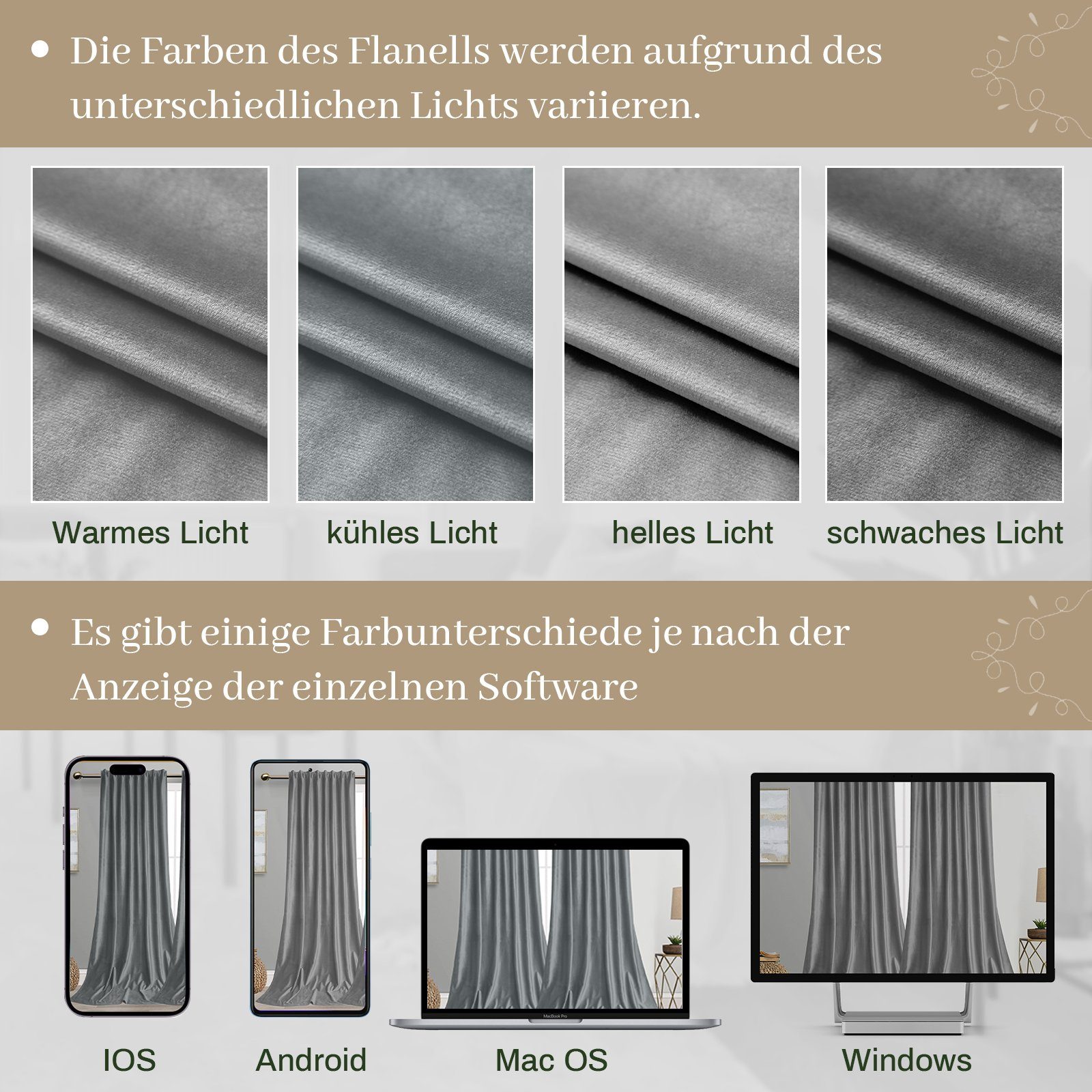 Gardine Vorhang blickdicht,Verdunklungsgardine,Vorhang Samt Velvet, Samtvorhang BTTO, St), (2 Thermogardine, akustikvorhang, blickdicht, wärmeisolierend, Grau lichtundurchlässige