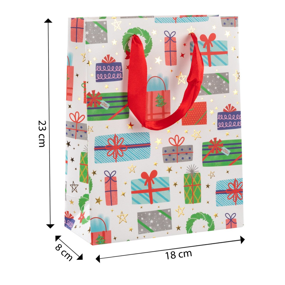Idena Geschenkbox Idena Geschenktasche - Geschenke, weiß, 18 x 23 x 8 cm, 210 g