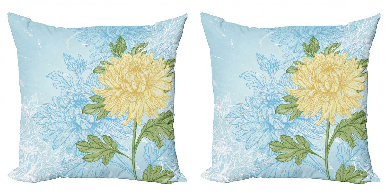 Kissenbezüge Modern Accent Doppelseitiger Digitaldruck, Abakuhaus (2 Stück), Blume Romantisches Chrysanthemum | Kissenbezüge