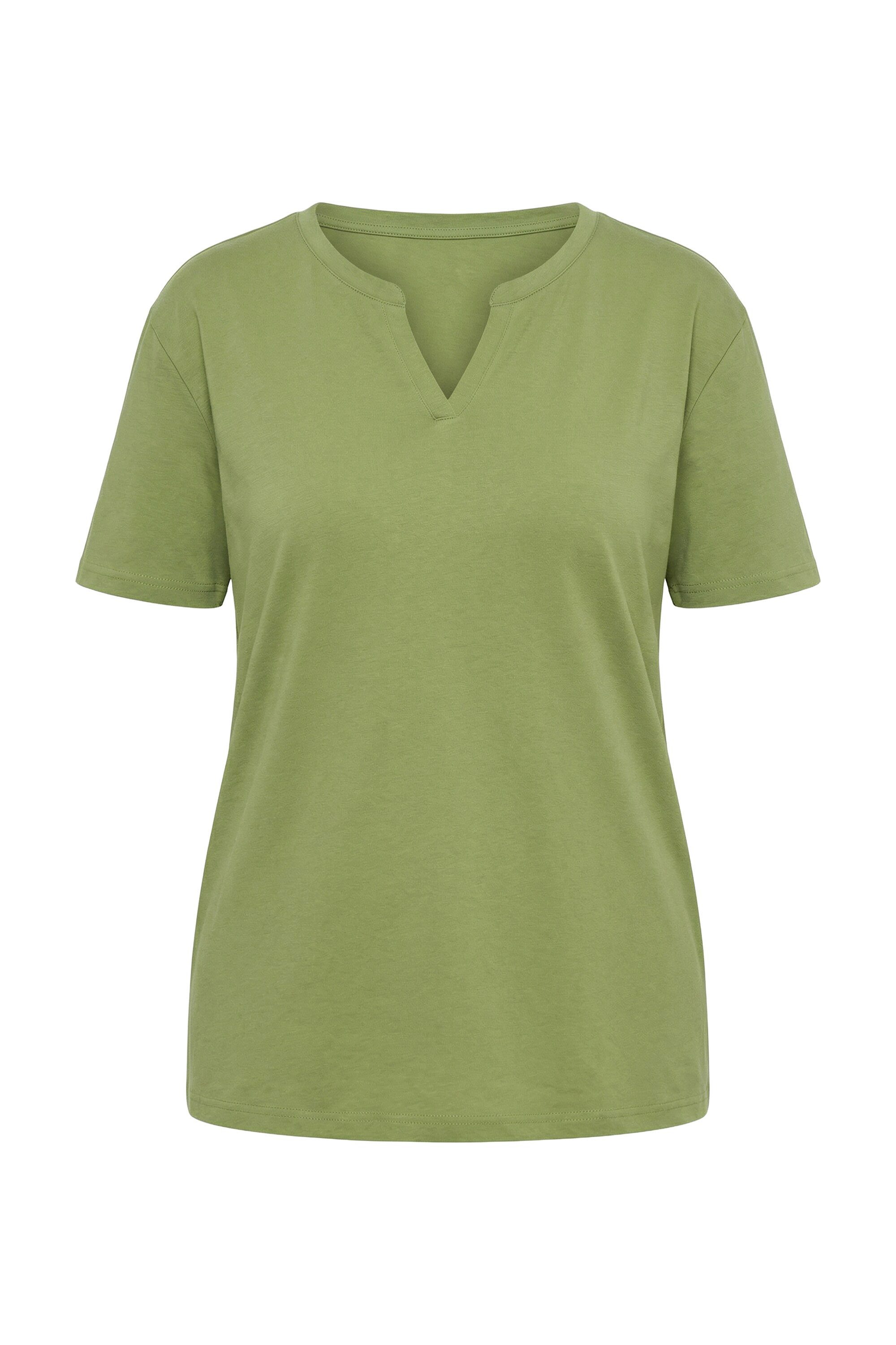 Ulla Popken T-Shirt T-Shirt Oversized Tunika-Ausschnitt Halbarm – Bild 2 von 4