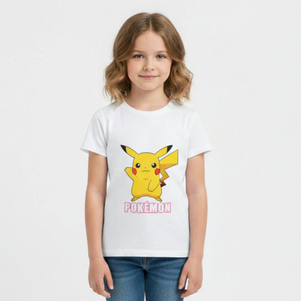 POKÉMON T-Shirt Pokemon Pikachu Mädchen Kinder Shirt 100% Baumwolle