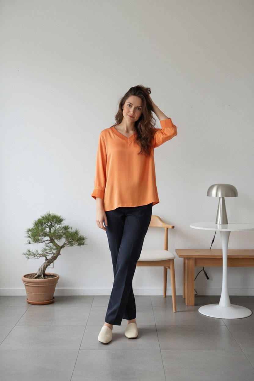 Zuckerwatte Satinbluse silktouch