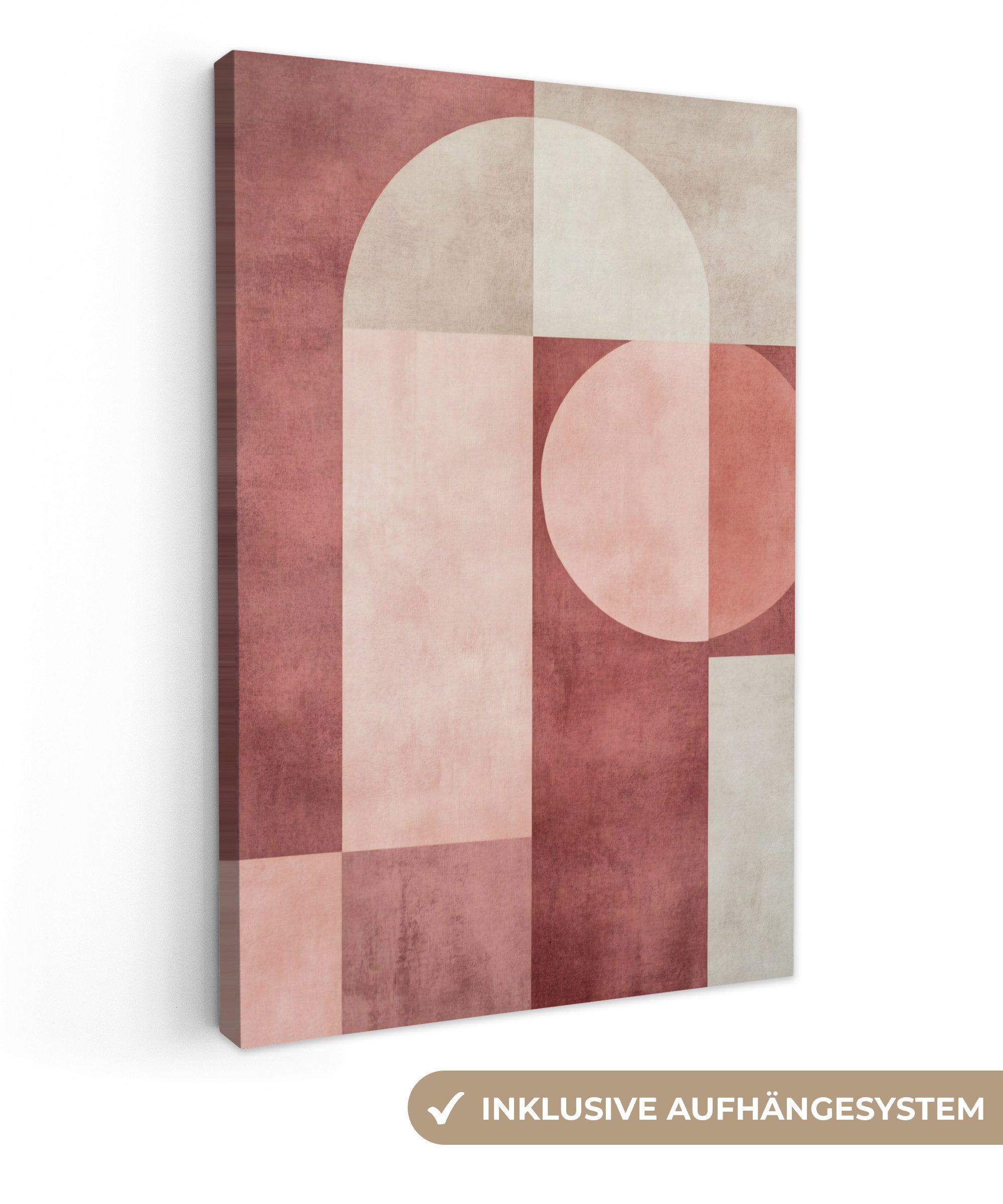 Leinwandbild Figuren - Abstrakt - Rosa