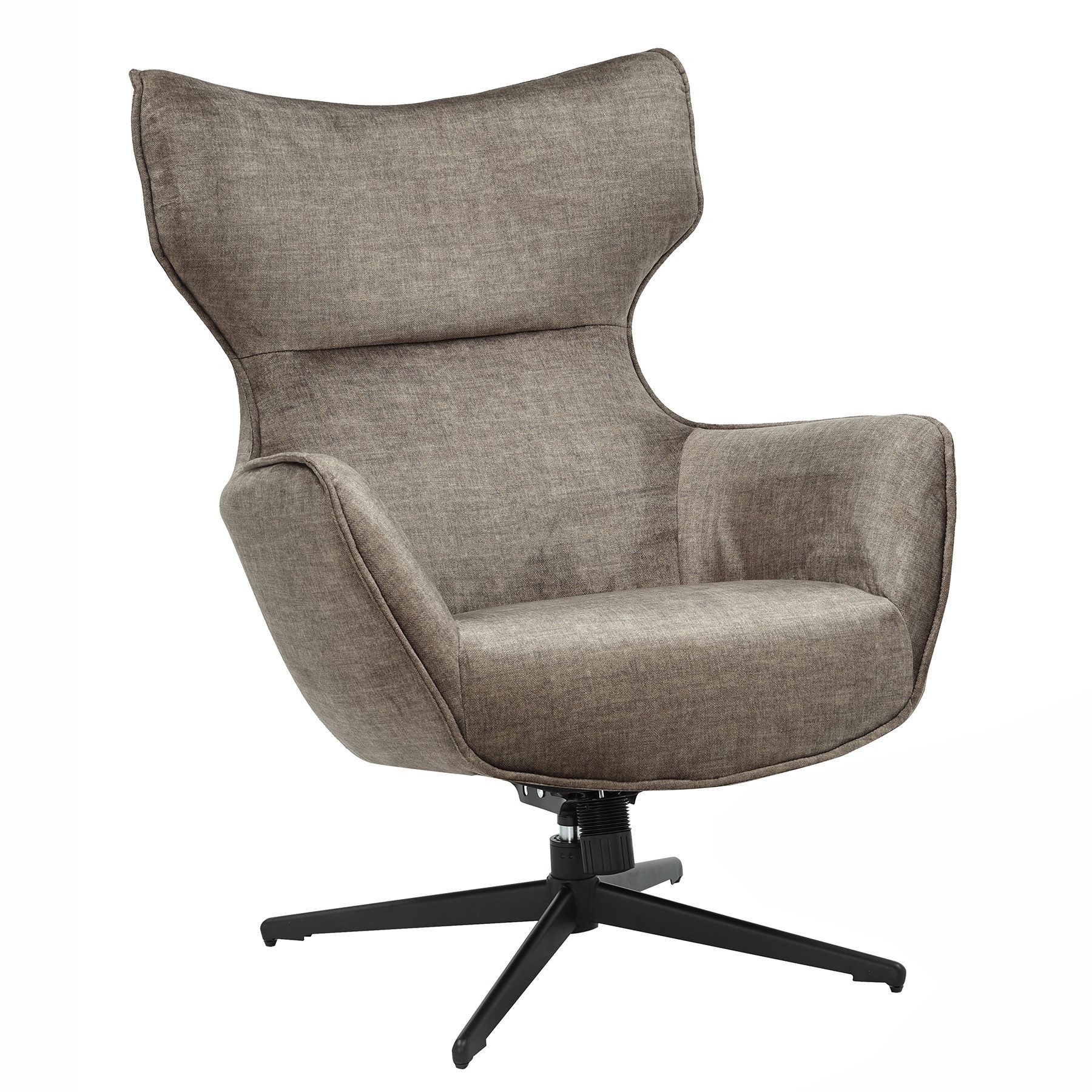 riess-ambiente Ohrensessel VOGUE taupe / schwarz - Samt, Metallbeine, mit A günstig online kaufen