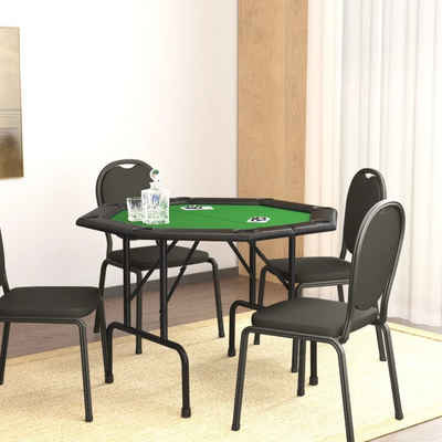 vidaXL Spieltisch Pokertisch Klappbar 8 Spieler Grün 108x108x75 cm, (1-tlg)