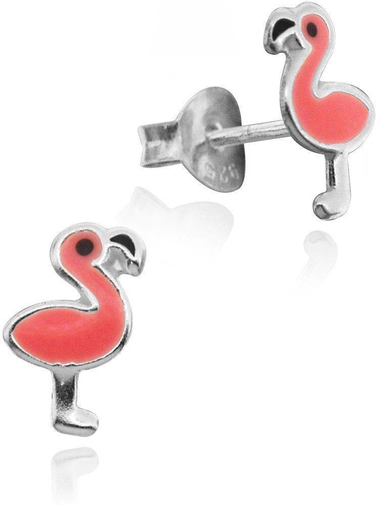 LUISIA® Paar Ohrstecker "Flamingo" E-15550 (2-tlg., inkl. Schmuckbox), 925 Sterling Silber | Ohrstecker