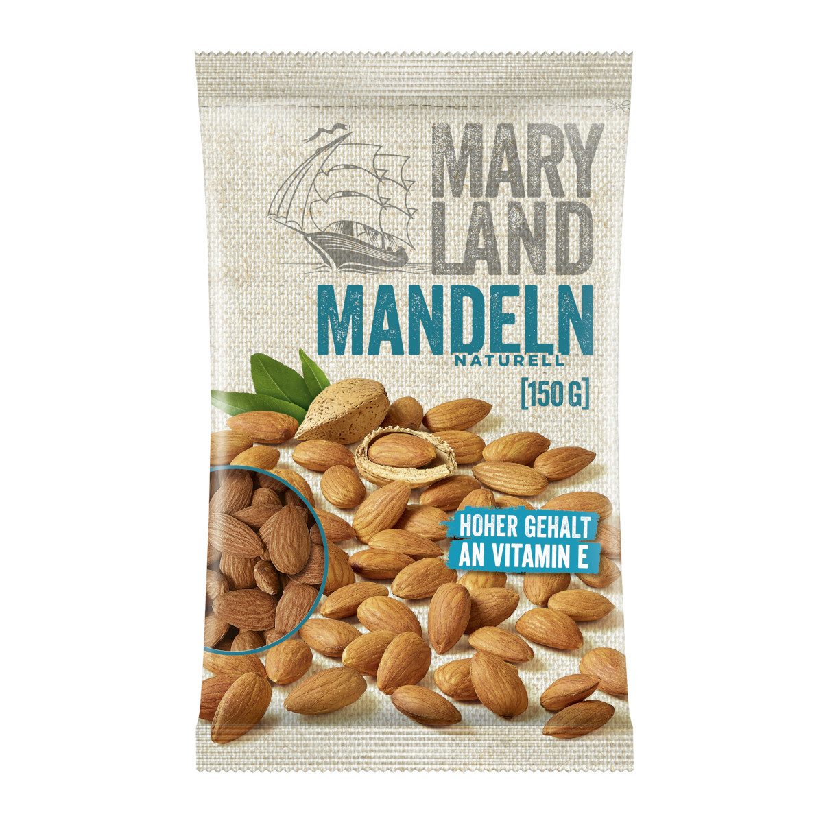 Maryland Nüsse, Maryland Mandeln naturell mild nussig vielseitiger Klassiker 150g